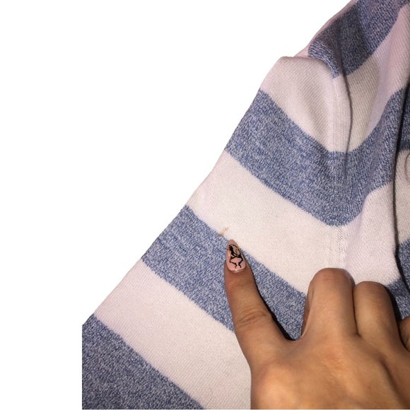 Talbots Blue/White Stripe Open Front Cardigan Sweater - S - Picture 7 of 15